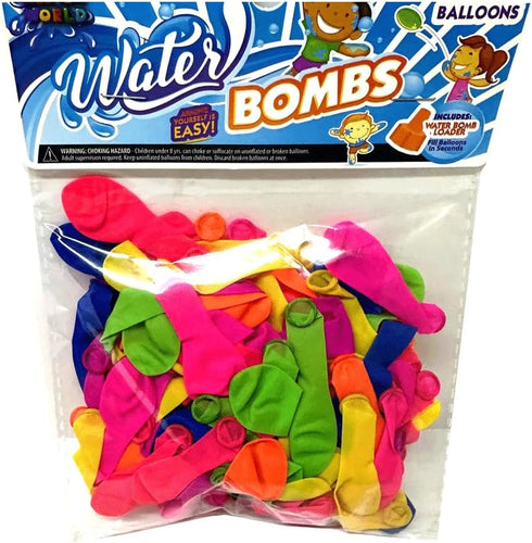 100 pcs Assorted Water Balloons with Filler in Poly Bag