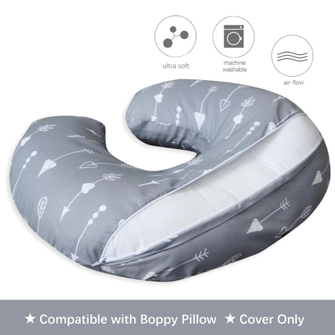 2 Pack Cozy Biloban Nursing Pillow Cover for Breastfeeding Pillow, Ultra Soft and Nursing Slipcovers, Snug Fits