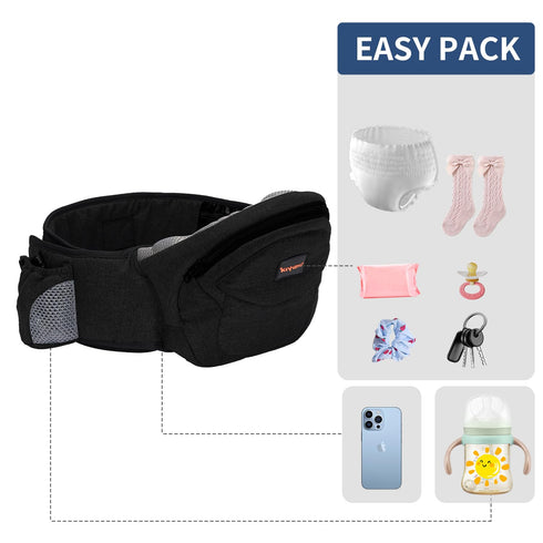 7-40lbsfor Baby Carrier with Hip Seat, Newborn to Toddler, Adjustable Extended, Ergonomic M Position Baby Carrier