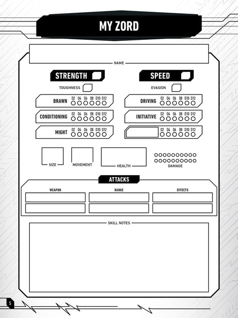 Power Rangers Roleplaying Game Expanded Character Sheet Journal by Renegade Game Studios