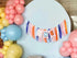 BASCT 1st 1st Light Blue Navy Brown Orange Pink Birthday High Chair Banner - First Birthday Party Decoration for Girls