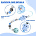 Set 3 SCOM Reborn Baby Doll Accessories - Rainbow Transparent Magnetic Pacifiers & Removable Reusable Baby Doll Bottles