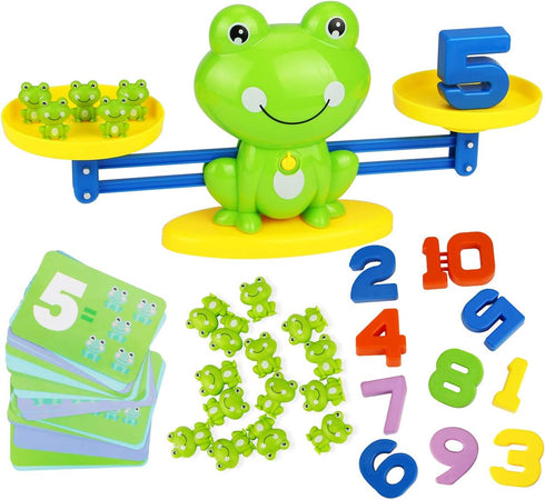Aitbay Frog Balance Counting Toys, Educational Number Toy for Boys & Girls Age 3+, Fun Children's Gift (63 PCS)