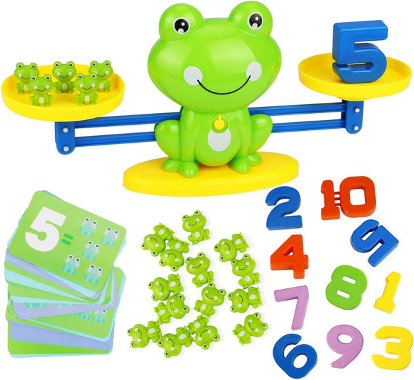 Aitbay Frog Balance Counting Toys, Educational Number Toy for Boys & Girls Age 3+, Fun Children's Gift (63 PCS)