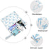 JUZIHAI 2 Pack, Blue Ribbon Bow Wet Dry Bags Waterproof Baby Cloth Diaper Organizer with Two Zippered for Travel Beach
