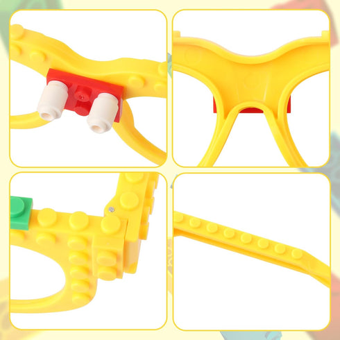 12 Pcs Building Bricks Glasses Building Blocks Games for Kids Birthday Party Favors Supplies, Carnival Party