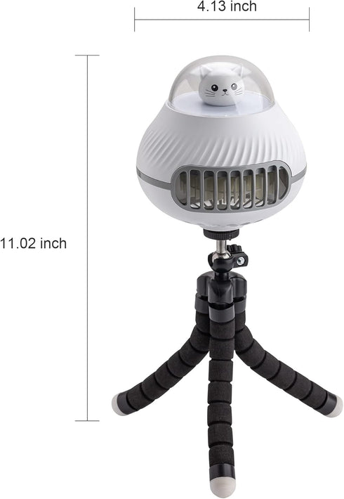 Portable Ultra-Low Noise Baby Stroller Fan, Rechargeable 2000mAh Battery Powered Fan for Baby Stroller