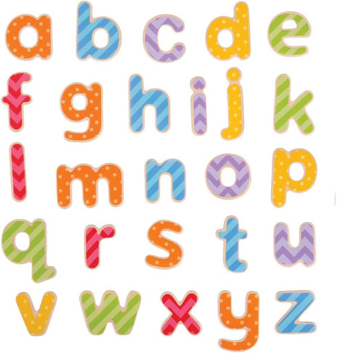 Bigjigs Toys Educational Wooden Magnetic Letters, Lowercase Letters for Kids Learning