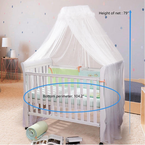 Joylife White Baby Toddler Bed Canopy Netting