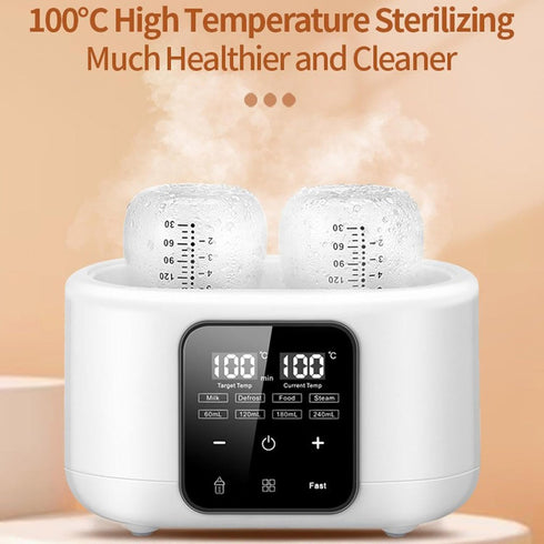 HEALT Double Bottle Warmer with Smart Temperature Control, Fast Baby Food Heater and Defrost Warmer with Timer