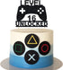 Level 16 Unlocked Cake Topper, Video Game Controller Cake Topper for 16th Birthday Party Decoration