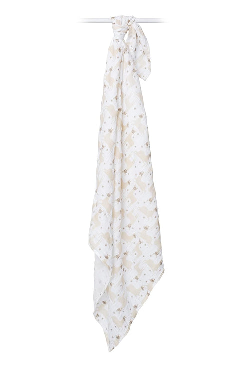 lulujo Baby 100% Cotton Muslin Swaddle Blanket, 47 x 47-Inches, Modern Llama Design (LJ464)