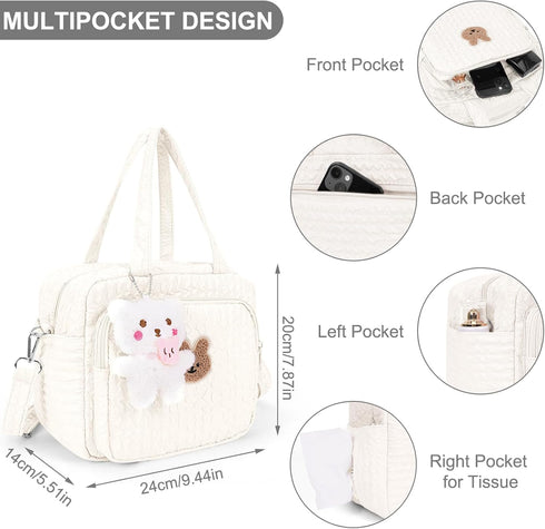 hibear Baby Diaper Bag,Small Diaper Bag Tote Crossbody Diaper Bag Cute Quilted Diaper Bag Baby Travel Shoulder Bag