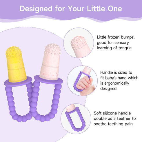 MORLIKE Baby Popsicle Molds Set, BPA Free Silicone Ice Pop Molds for Homemade Breastmilk Popsicles (Purple)