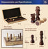 Portable Wooden Chess Set for Adults and Kids, 15" Board with Pieces & Drawstring Bag