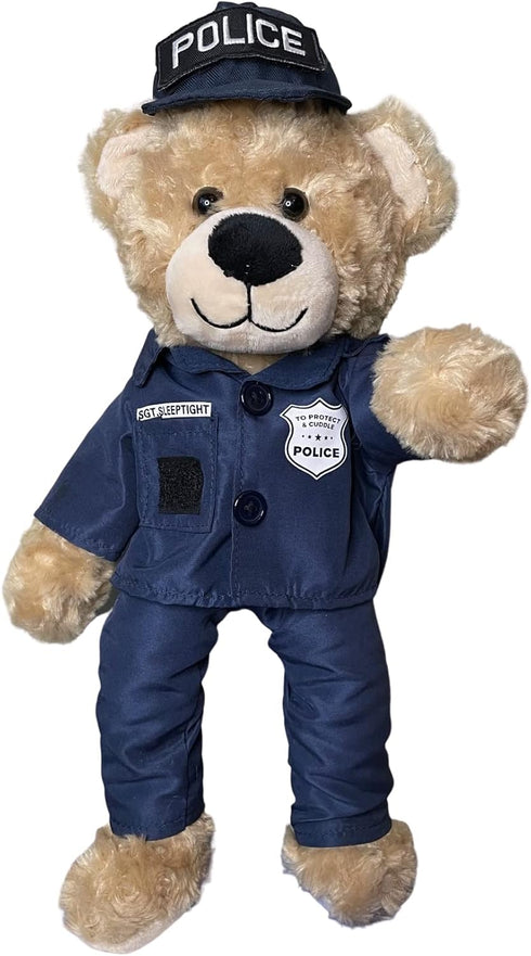 ZZZ Bears Military, Police and Fireman Teddy Bears - Plush Toys for Bedtime (Limited Edition Police Uniform)