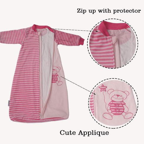 2-Way 2.0, 9-12 12-18 4 Soft,Cozy Baby Sleep Sack - Long Sleeve Cotton Velvet Wearable Blanket for Girl and Toddlers