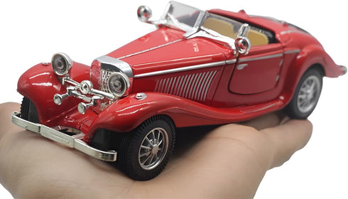1:28 Scale Diecast Metal Antique Classic Model Cars, Collectible Toy Gifts in Red, Length 6.5in/16.8cm