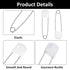 HJZHII 100PCS 2.2 Inch Supplies(100) Safety Pins for Diaper, Plastic Head Cloth Diaper Nappy Pins with Locking Closures