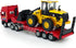 Flatbed Truck Toy with Excavator Loader, Metal Diecast Construction Vehicles 2 in 1 Playset for Boys Kids Gift (Red)