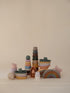 mushie Stackable Bath Boats Toy (Rustic) | Floating Bathtub Toys for Baby & Toddler, Set of 5