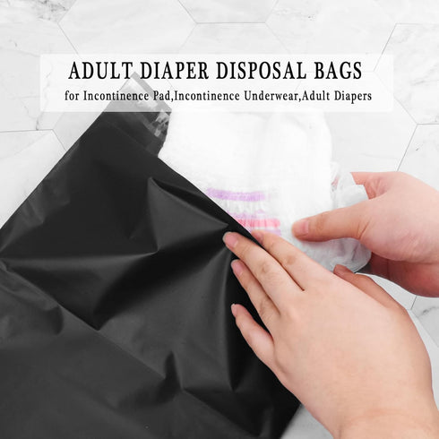 pack 200,Black 9.84 13.78inches 2pcs Incontinence Pad Disposal Bags of Adult Diaper Disposal Bags x Opaque Disposable