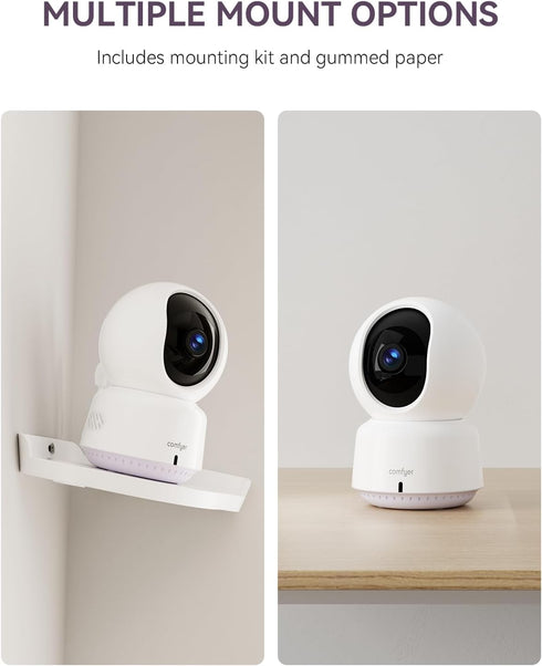 Comfyer 2K 2-Way Baby/Pet Monitor for Indoor Security, Monitoring with Smart Phone app, QHD Resolution, Auto