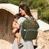 LIMHOO Backpack Diaper Bag for Men Dad, Waterproof Large Canvas Camo Nappy Bags, Baby Care Bag (Army Green)