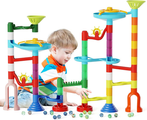 Marble Run Toy, 110pcs Marble Maze Kit STEM Educational Learning Toy for