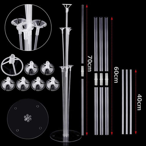 4 Sets of Reusable Balloon Stand Kits, Clear Balloon Stand with Base for Birthday Party Baby Shower Wedding Decoration