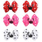 3 Pairs Red White Mouse Ears Hair Bows Clips, Cute Toddler Hair Accessories for Women Girls Birthday Party Favor