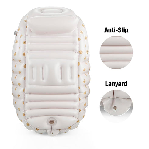 24 PandaEar Inflatable Baby Bathtub with Integrated Built-in Air Pump - No External Pump Needed, Non-Slip Portable