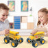 ArtCreativity 5 Inch Pullback School Bus Toy Set - Set of 2 Yellow School Buses with Monster Wheels - Diecast Bus
