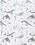 CHUROUSY 28x52 Inch Ocean Animal Crib Sheets for Boys Girl Whale Shark Dolphin Starfish Jellyfish Mattress Cover