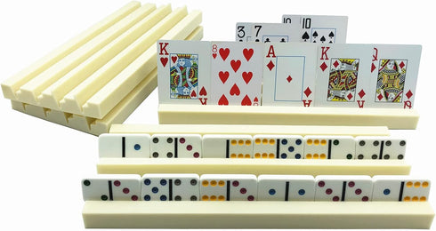 Yuanhe 4 Pack Plastic Domino Holders, Organizer Trays for Classic Board Games
