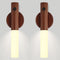 LANDGOO 2-Pack Magnetic Night Light with Motion Sensor, Walnut Wood Cylindrical Rechargeable