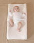 Solid Changing Table Pad Cover, Fits 32"/34''x16" Contoured Diaper Pad, Ultra Soft Cozy Minky Dots (Beige)