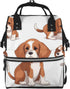 DWVTSLH Beagle Dog Diaper Bag Backpack Multifunction Nappy Bags Waterproof Mummy Backpack Large