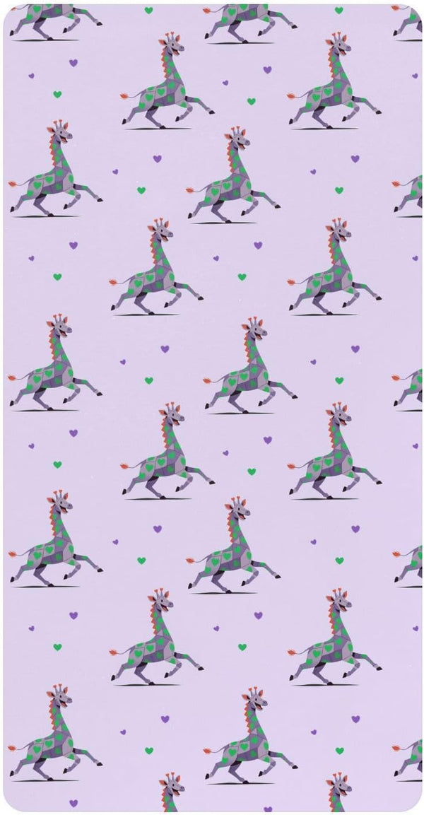 miaozhen Cotton Crib Sheets for Baby Boys Girls Soft Stretchy Funny Animal Giraffe