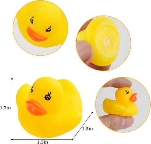 50-Piece Mini Rubber Duck Bath Toys - Float & Squeak Fun