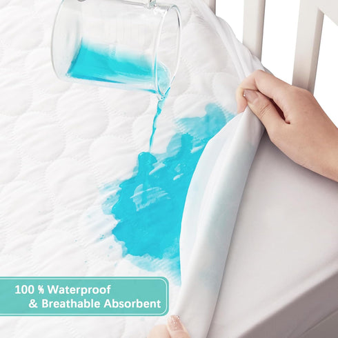 52 28), Biloban Crib Mattress Protector Pad Waterproof, Toddler Waterproof Crib Mattress Cover, Machine Washable