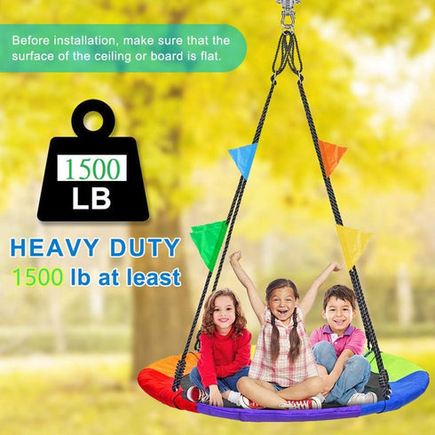 Stainless Steel Hanger with Smooth Swing Bearings - Heavy Duty 180°+360° Swivel Hook, 1500 lb Capacity for Hammock Chair