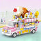 Girls Building Blocks Toys, 593 Pieces Ice Cream Truck Set, Pink Building Bricks Toys for Kids Age 6-12