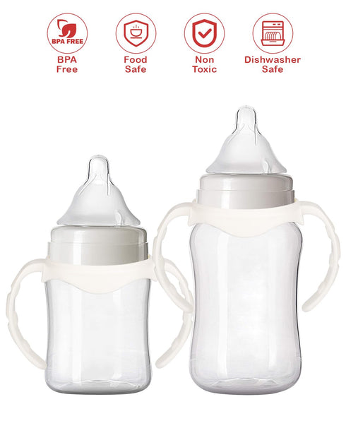 4 Pack 5oz 9oz Baby Bottle Handles for Evenflo Wide Neck & Baby Bottle, Bottle Holder for Newborn