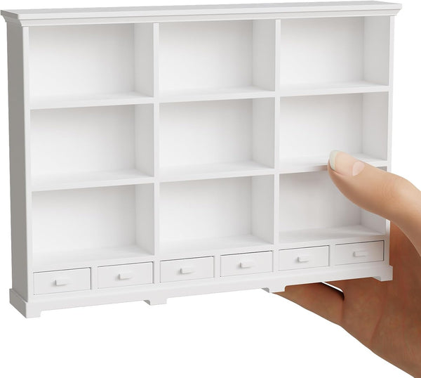 1:12 Scale Dollhouse Bookshelf, Multi-Functional Dollhouse Book Shelf for Displaying Mini Books