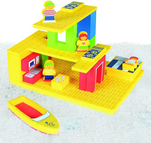 Floating Adventure House Bath Toy - Fun Bath Blocks for Kids