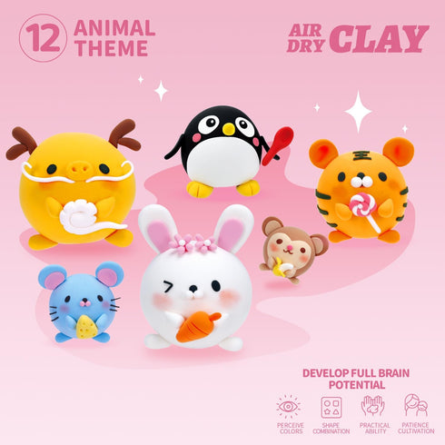 LOUFOR Air Dry Clay Kits - Modeling Clay for Kids, Ultra Light & Soft, Safe & Non-Toxic, DIY Airdryclay Kit