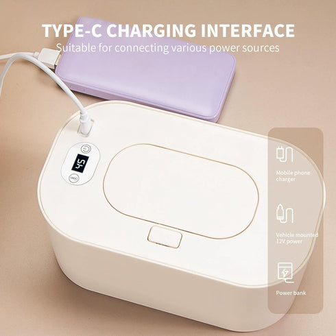 Hebafri 5 Baby Wipe Warmer and Baby Wet Wipes Dispenser, Modes of Temperature Heating Control Portable Diaper Wipes
