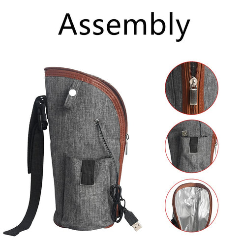 Generic 3-in-1 Portable USB-Powered Breastmilk & Bottle Warmer - Insulated Bag for Baby Bottles & Drinks, Ideal for Car