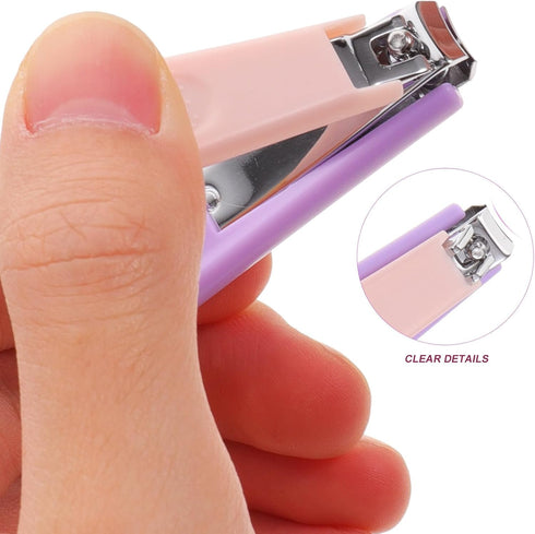 LIFKOME Set 4pcs Nail Clippers for Newborns Grooming Kit with Nail File Safe Purple for Boys